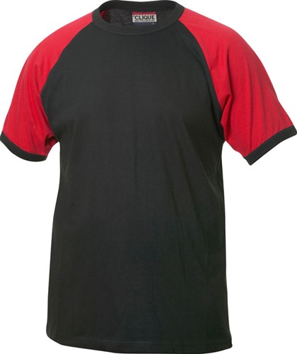 Clique 029326 Raglan-T - Zwart/Rood - S