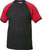 Clique 029326 Raglan-T - Zwart/Rood - 3XL afbeelding