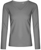 Promodoro XO1560 Women´s V-Neck T-Shirt Long Sleeve - Steel Grey (Solid) - XS