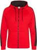 Sports Polyester Zipped Hoodie met capuchon Black/Red - XXL