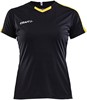 Craft Progress Contrast Shirt Korte Mouw Dames - Zwart / Geel | Maat: XL