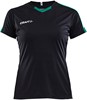 Craft Progress Contrast Shirt Korte Mouw Dames - Zwart / Groen | Maat: L