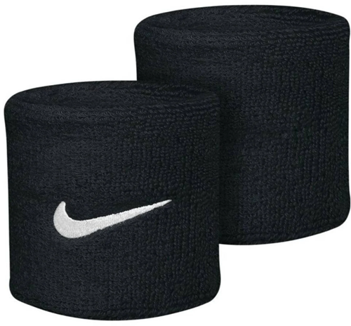 Nike NNN04010OS Swoosh Polsband 2-Pack Zwart Wit
