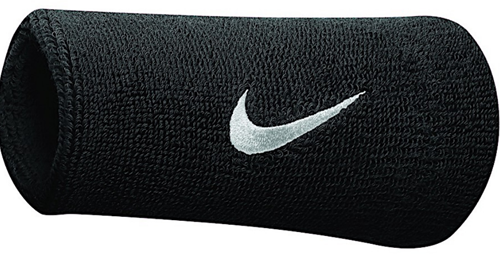Nike NNN05010OS Swoosh Doublewide Polsband 2-Pack Zwart Wit