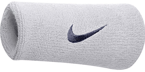 Nike NNN05101OS Swoosh Doublewide Polsband 2-Pack Wit Zwart