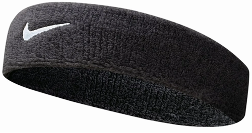 Nike NNN07010OS Swoosh Hoofdband Zwart Wit