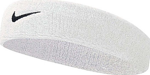 Nike NNN07010OS Swoosh Hoofdband Wit Zwart