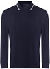 Just Cool JP103 Long Sleeve Tipped 100 Polo - Deep Black - L