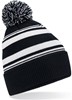 SALE! Beechfield CB473R Striped Fan Beanie - Bright Royal/White - One Size afbeelding