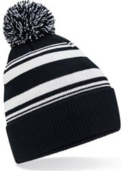 SALE! Beechfield CB473R Striped Fan Beanie - Bright Royal/White - One Size 