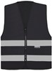 Korntex KX217 Hi-Vis Safety Vest Cologne With Front Zipper - Black - XL afbeelding