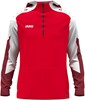 JAKO 6770 Sweater Met Kap Dynamic - Rood/Wit/Donkerrood - XXL afbeelding