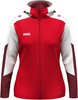 JAKO 6870D Jas Met Kap Dames - Rood/Wit/Donkerrood - L (42/44) afbeelding