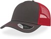 Atlantis AT527 Rapper Canvas Cap - Dark-Grey/Red - One Size