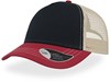 Atlantis AT527 Rapper Canvas Cap - Navy/Burgundy/Beige - One Size afbeelding