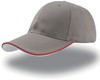 Atlantis AT609 Zoom Piping Sandwich Cap - Grey/Red/White - One Size afbeelding