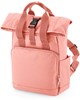 Atlantis BG118S Recycled Mini Twin Handle Roll-Top Backpack - Blush-Pink - 23 x 32 x 11 cm afbeelding