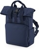 Atlantis BG118S Recycled Mini Twin Handle Roll-Top Backpack - Navy-Dusk - 23 x 32 x 11 cm afbeelding