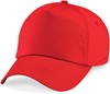 Beechfield CB10B Junior Original 5 Panel Cap - Bright Red - One Size afbeelding
