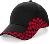Beechfield CB159 Grand Prix Cap - Black/Classic Red - One Size afbeelding