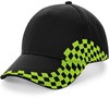 Beechfield CB159 Grand Prix Cap - Black/Lime Green - One Size afbeelding