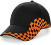Beechfield CB159 Grand Prix Cap - Black/Orange - One Size afbeelding