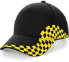 Beechfield CB159 Grand Prix Cap - Black/Yellow - One Size afbeelding