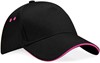 Beechfield CB15C Ultimate 5 Panel Cap - Sandwich Peak - Black/Fuchsia - One Size afbeelding