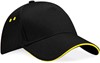 Beechfield CB15C Ultimate 5 Panel Cap - Sandwich Peak - Black/Yellow - One Size afbeelding