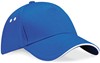 Beechfield CB15C Ultimate 5 Panel Cap - Sandwich Peak - Bright Royal/White - One Size afbeelding