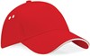 Beechfield CB15C Ultimate 5 Panel Cap - Sandwich Peak - Classic Red/White - One Size afbeelding