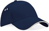 Beechfield CB15C Ultimate 5 Panel Cap - Sandwich Peak - French Navy/Putty - One Size afbeelding