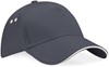 Beechfield CB15C Ultimate 5 Panel Cap - Sandwich Peak - Graphite Grey/Oyster Grey - One Size afbeelding