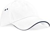 Beechfield CB15C Ultimate 5 Panel Cap - Sandwich Peak - White/French Navy - One Size afbeelding