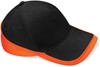 Beechfield CB171 Teamwear Competition Cap - Black/Orange - One Size afbeelding