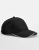 Beechfield CB195R Team Sports-Tech Cap - Black/White - One Size afbeelding