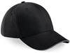 Beechfield CB20 Athleisure 6 Panel Cap - Black/Graphite Grey - One Size afbeelding