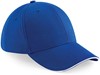 Beechfield CB20 Athleisure 6 Panel Cap - Bright Royal/White - One Size afbeelding