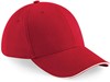 Beechfield CB20 Athleisure 6 Panel Cap - Classic Red/White - One Size afbeelding