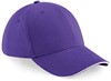 Beechfield CB20 Athleisure 6 Panel Cap - Purple/White - One Size afbeelding
