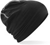 Beechfield CB366 Hemsedal Cotton Beanie - Black/White - One Size afbeelding