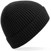 Beechfield CB380 Engineered Knit Ribbed Beanie - Black - One Size afbeelding