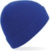 Beechfield CB380 Engineered Knit Ribbed Beanie - Bright Royal - One Size afbeelding