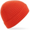 Beechfield CB380 Engineered Knit Ribbed Beanie - Fire Red - One Size afbeelding