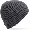 Beechfield CB380 Engineered Knit Ribbed Beanie - Graphite Grey - One Size afbeelding
