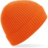 Beechfield CB380 Engineered Knit Ribbed Beanie - Orange - One Size afbeelding