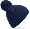 Beechfield CB382 Engineered Knit Ribbed Pom Pom Beanie - Oxford Navy - One Size