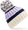 Beechfield CB392 Hygge Striped Beanie - Blueberry Cheesecake - One Size afbeelding