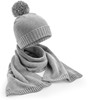 Beechfield CB401 Knitted Scarf and Beanie Gift Set - Light Grey Fleck - One Size afbeelding