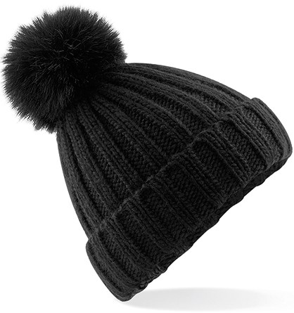 Beechfield CB413 Verbier Faux Fur Pop Pom Chunky Beanie